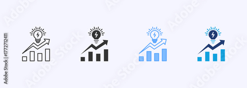Energy Consumption Icon Set Multiple Style Collection
