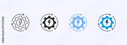 Energy Production Icon Set Multiple Style Collection