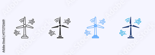 Windmill Icon Set Multiple Style Collection