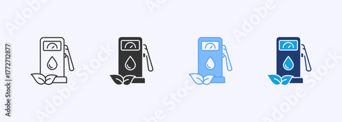 Eco Fuel Icon Set Multiple Style Collection
