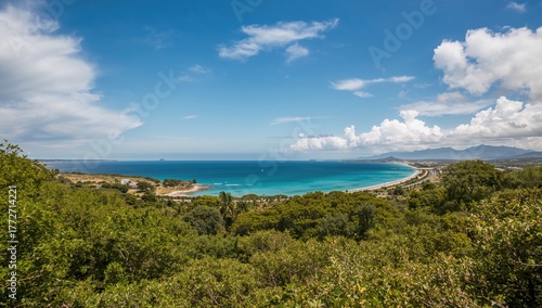 Wallpaper Mural Scenic Summer Landscape Featuring Coastal Railroad and Botanical Garden, Ideal for Travel and Nature Themes Torontodigital.ca