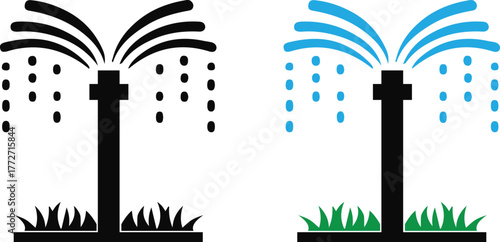 irrigation icon with grass