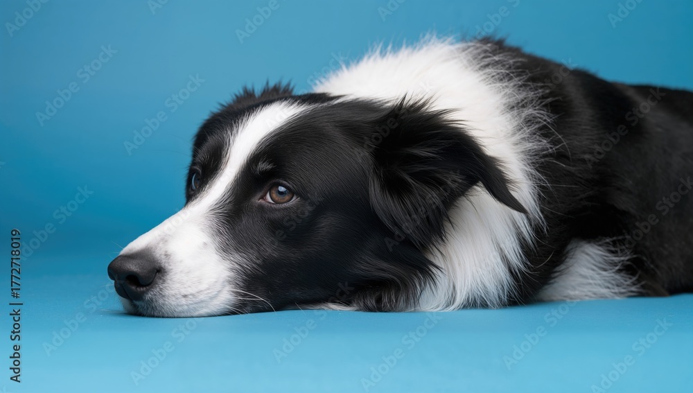 Fototapeta premium Border collie dog tilting head in curiosity, showcasing focus