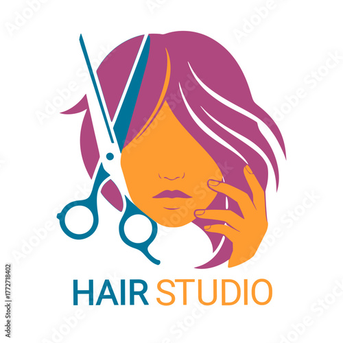 Salon logo vector design, for promoting a hair salon or style service.