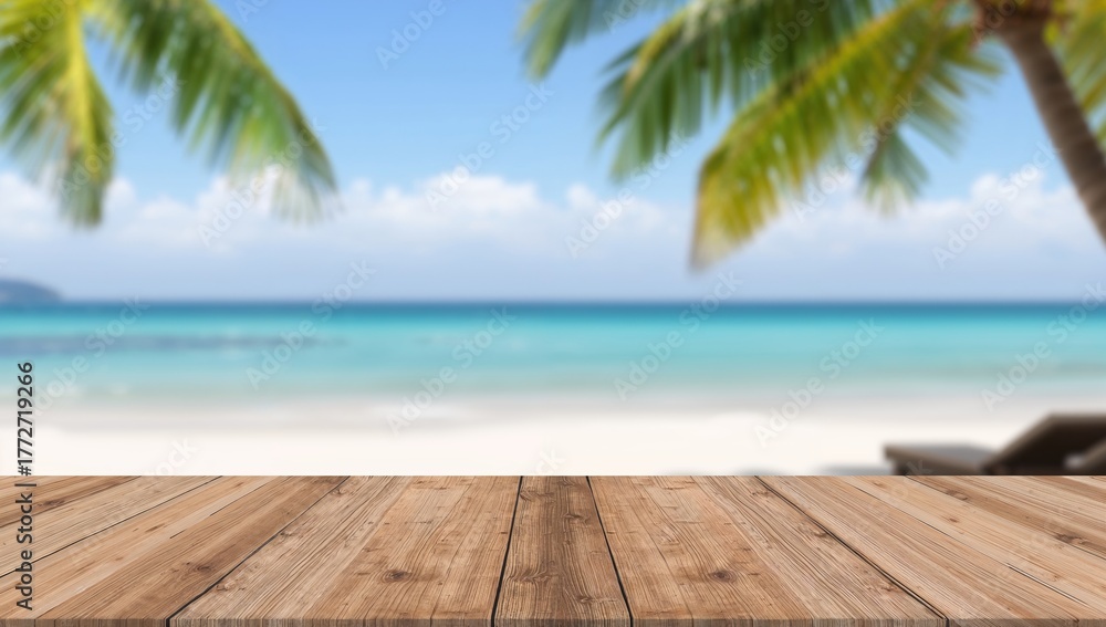 Fototapeta premium Vacant summer holiday backdrop, ideal for promotional use,
