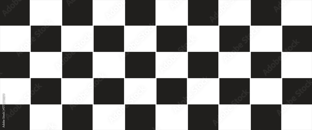 Fototapeta premium Black and white checkered pattern, Checkerboard seamless pattern. vectors