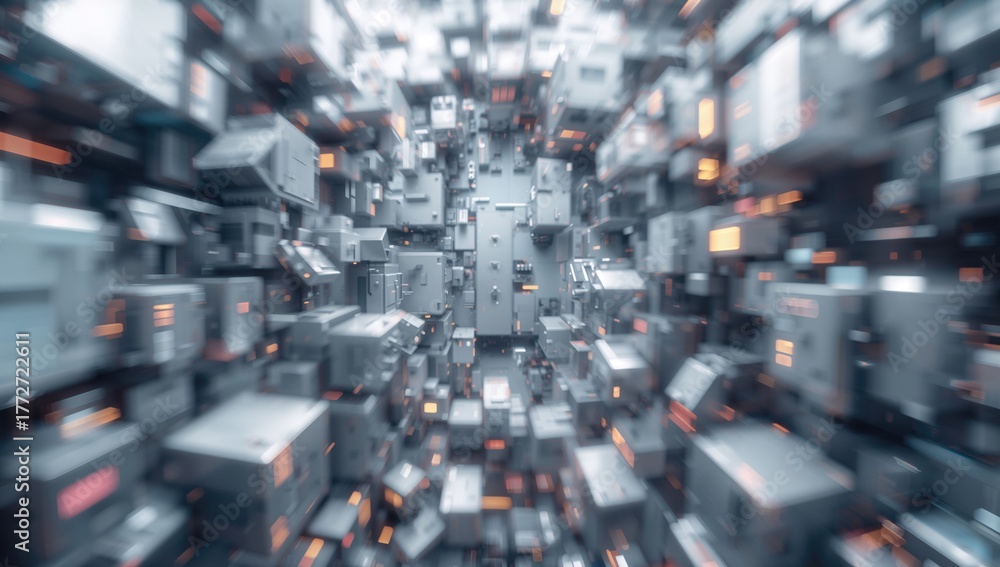Obraz premium Background of amorphous blocks and cubic elements, suitable for UI backdrop