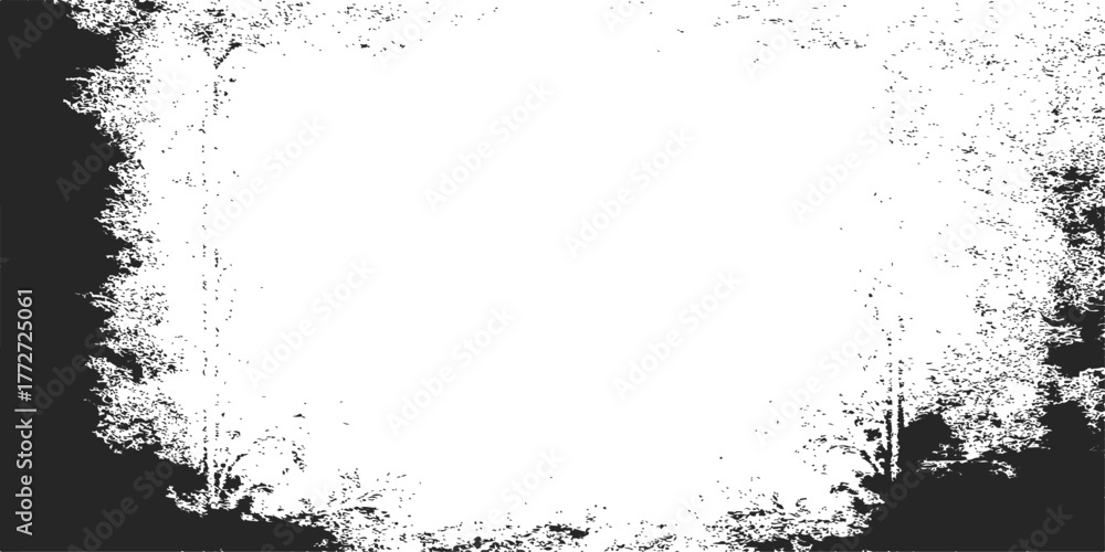 Fototapeta premium Vector grunge frame border illustration with abstract black texture design pattern