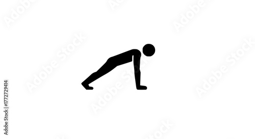 Exercise plank line black white icon 