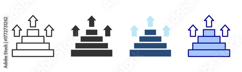 Steps Icon Set. Designed In Multi Style