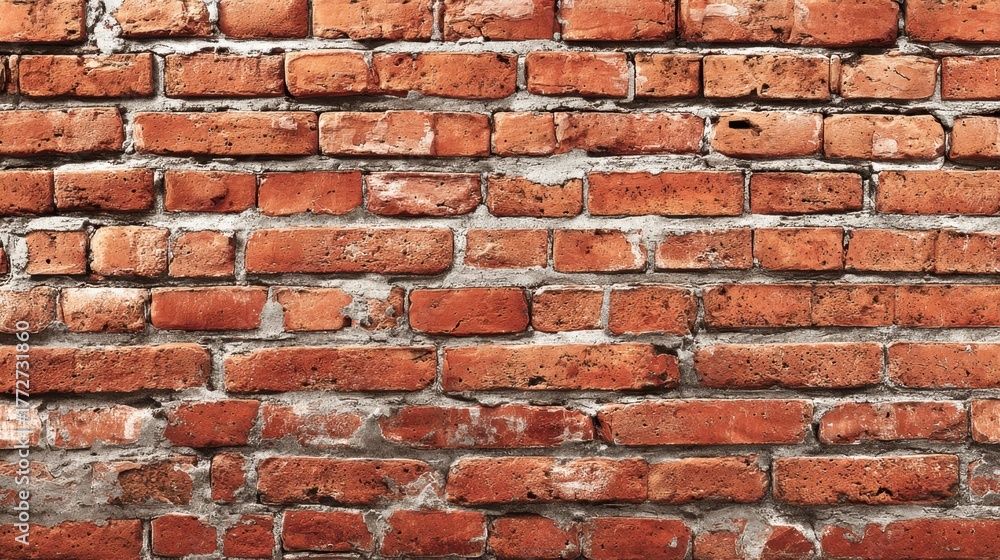 Fototapeta premium Warm reddish brown bricks create a textured backdrop that adds character to the space.