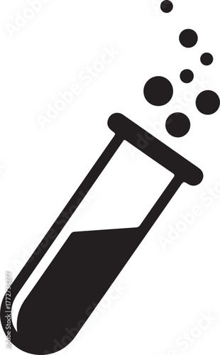 Test tube icon, logo, cylindrical laboratory test tube, lab equipment Icon, test tube vector illustration
