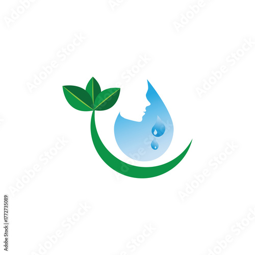 Wellness Drop Logo Nature, Beauty & Health Care Symbol