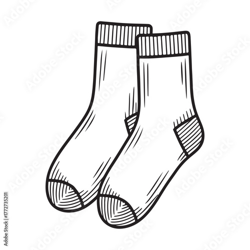 a pair of socks line art