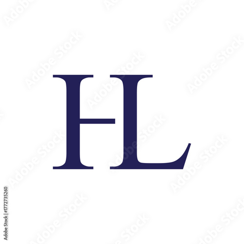 initial letter hl logo design vector with serif font for legal services company