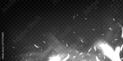 Fiery sparks and glowing embers rise through dark smoky background. Realistic flame effect with heat, light and energy. Perfect for cinematic, campfire or magic design themes.