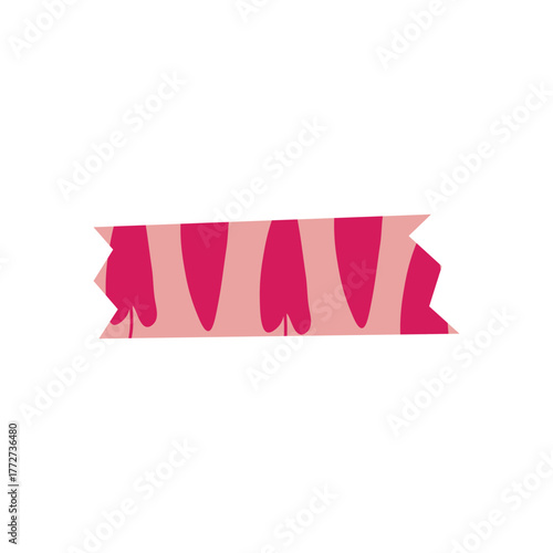 Pink washi tape vector with triangle pattern, perfect for journals, labels, and paper craft decorations.