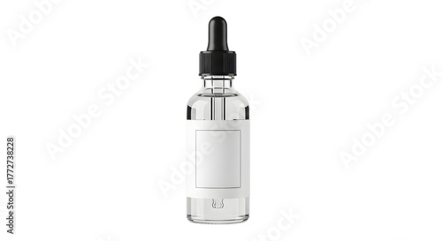 Serum bottle with dropper against black