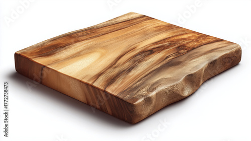 Wooden cutting board isolated on white background