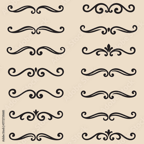 Vintage borders calligraphy and page margins vector classical baroque filigree 