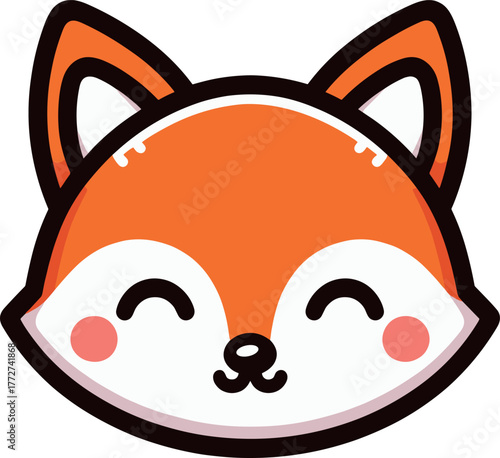 笑顔のキツネの顔のアイコン