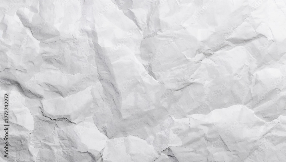 Obraz premium Background of a poster featuring crumpled and creased white paper texture, suitable for text overlay