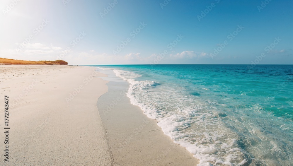 Obraz premium A perfect setting with pale sand and azure waters.