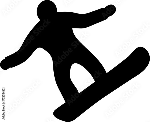 Snowboarding Silhouette Vector | Winter Sports Clipart | Snowboard Rider Outline Design