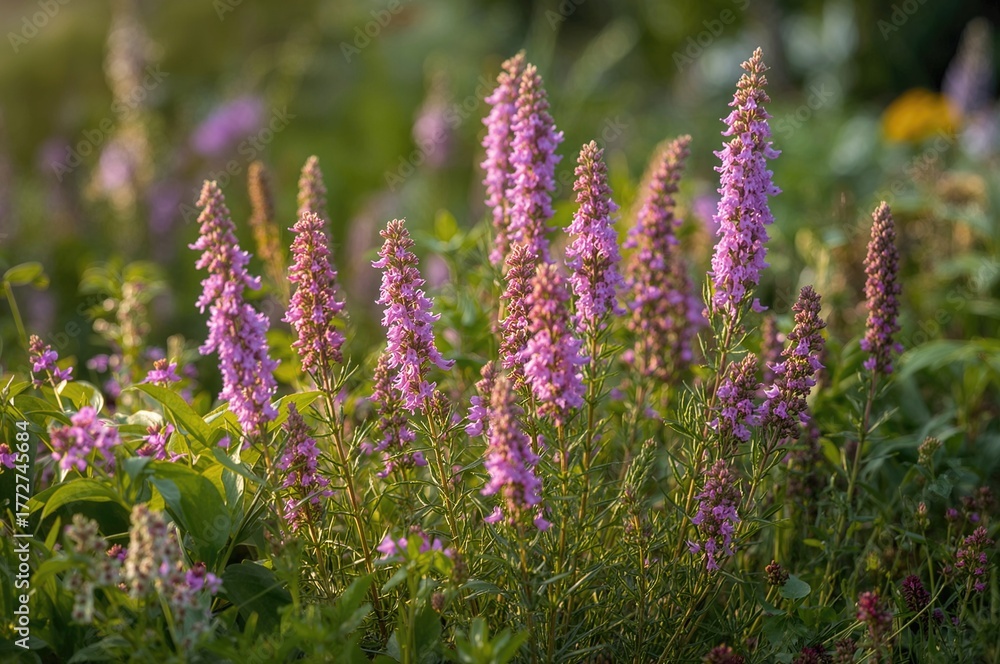 Obraz premium Garden full of blooming Verbena flowers