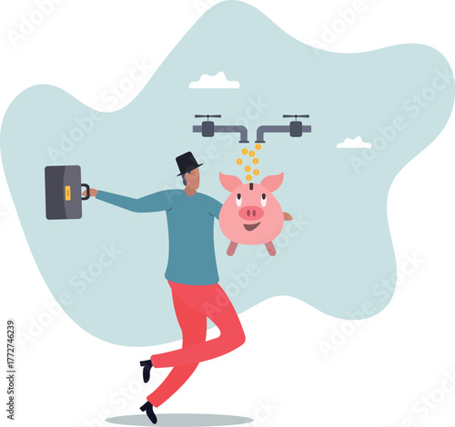 Multiple streams of income, passive income or revenue from invest in multi assets, side hustles to make money.about a man and his life.