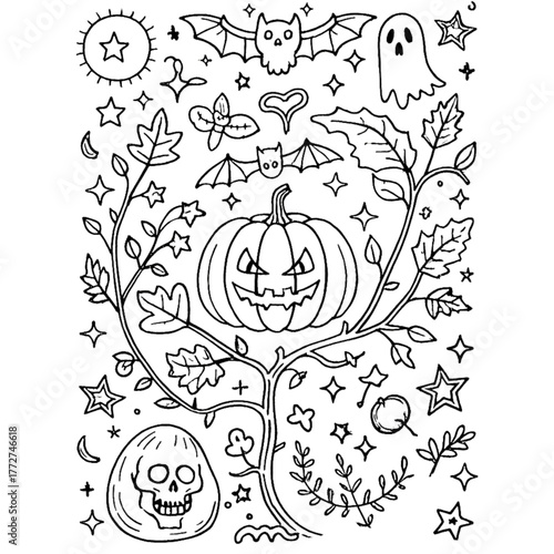 vector illustration of a halloween pumpkin	