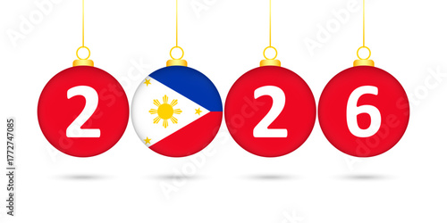Philippines Flag Christmas Balls 2026 Decoration.