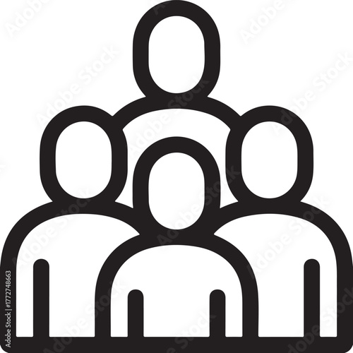 Group of people vector icon representing team collaboration community and social network concept