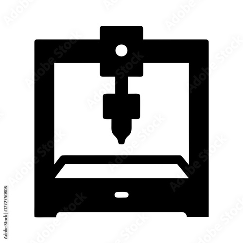 Modern 3d printer creating object silhouette