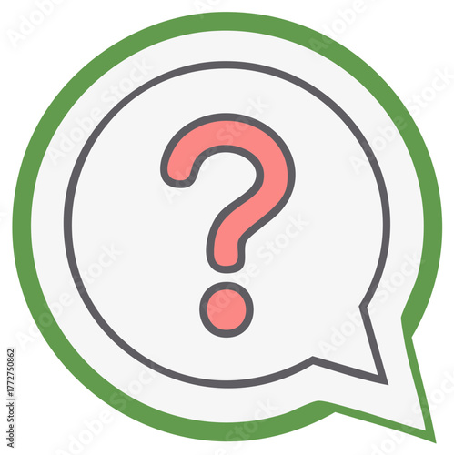 Question Mark in Green Chat Bubble Depicts Asking Questions Seeking Answers for Help Clarification