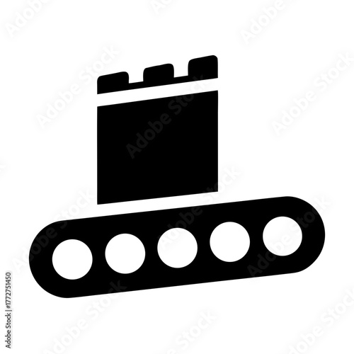 Industrial conveyor belt with product manufacturing silhouette