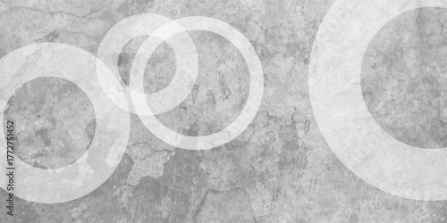 White abstract background with white circle rings in faded distressed vintage grunge texture design. Geometric grey textured abstract modern background - stock illustration.Grunge abstract background

