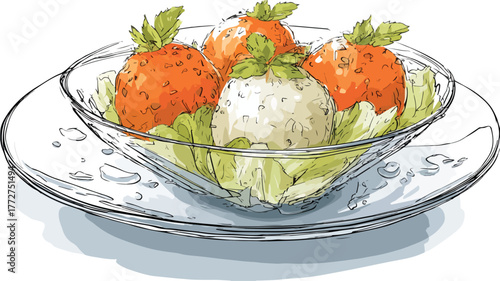 Exquisite Fresh Appetizer Platter for Banquets on White Background