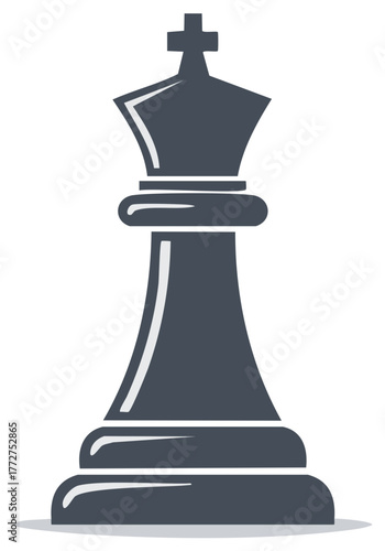 Dark king chess piece vector illustration symbol of strategy power and leadership