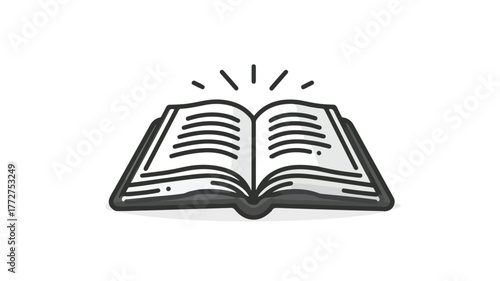 Open Book Novel Icon for Children's Book Day Concept