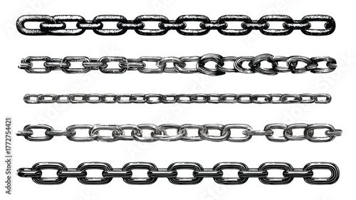 Professional Isolated Black Chain Links for Creative Designs