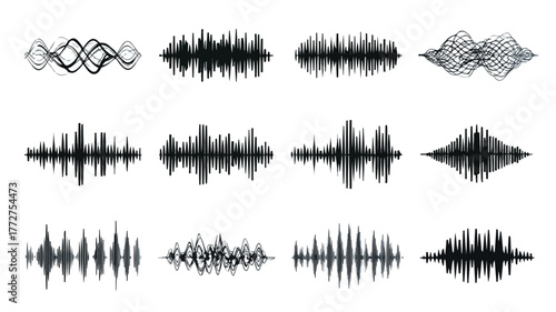 Professional Sound Wave Icon Set for Designers and Music Edit