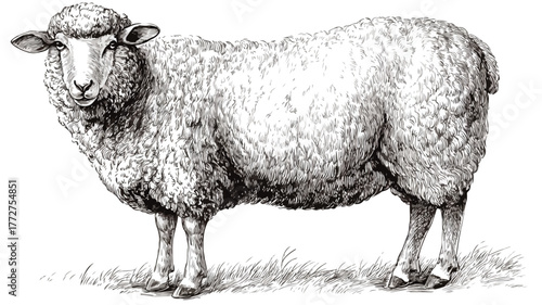 Sheep Ruminant Domestic Mammal Vector Isolated Outline