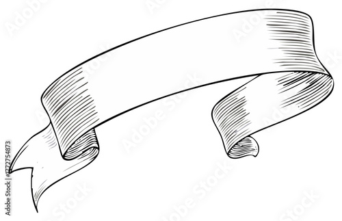 Detailed Vector Ribbon Banner Illustration Design for Vintage Designs or Celebrations