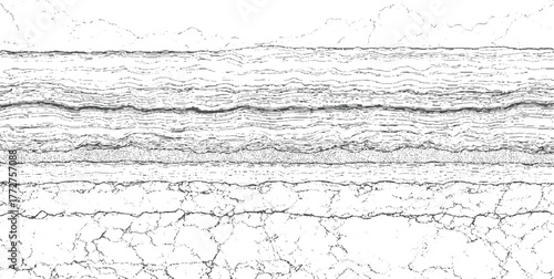 Abstract layered texture with cracked ground and wavy lines background pattern