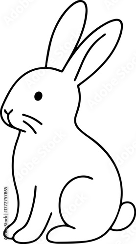 Cute Bunny Outline Illustration