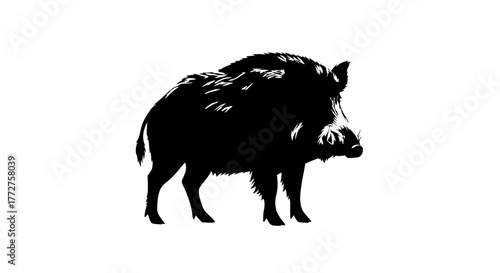 black silhouette of a bull