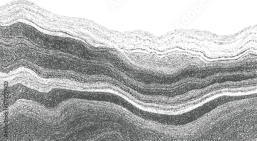 Abstract textured gray and white wavy layers with granular detail background pattern