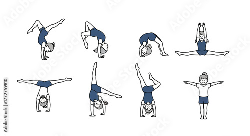 Diverse yoga poses showcasing flexibility and strength for healthy lifestyle concept