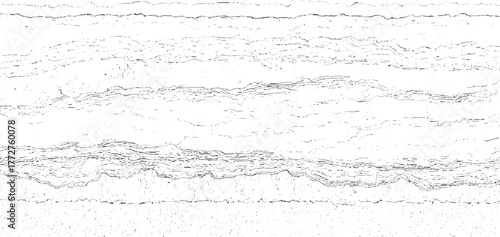 Abstract black and white layered texture with rough horizontal lines and dots background